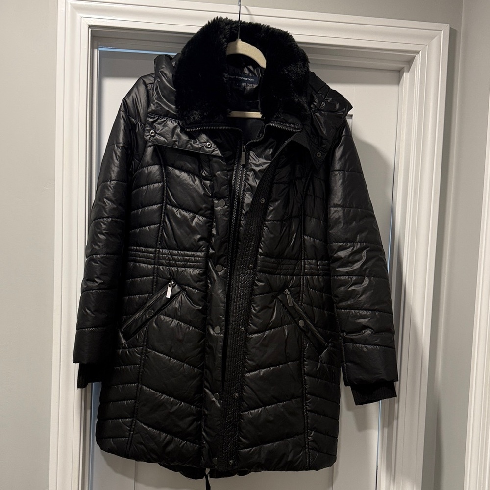 French Connection Black Puffer Coat